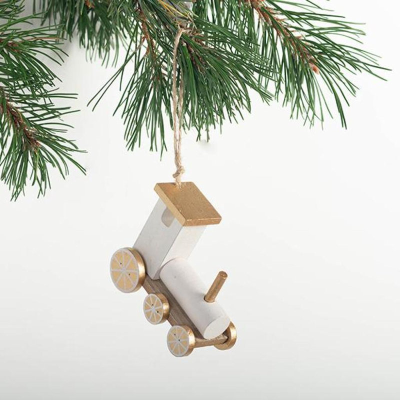Ornement train en bois