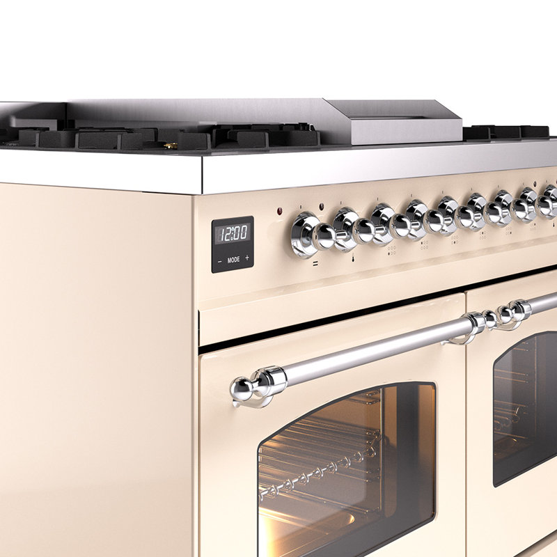 ILVE Nostalgie II 40 in Dual Fuel Range, Natural Gas, Glossy Black/Bronze