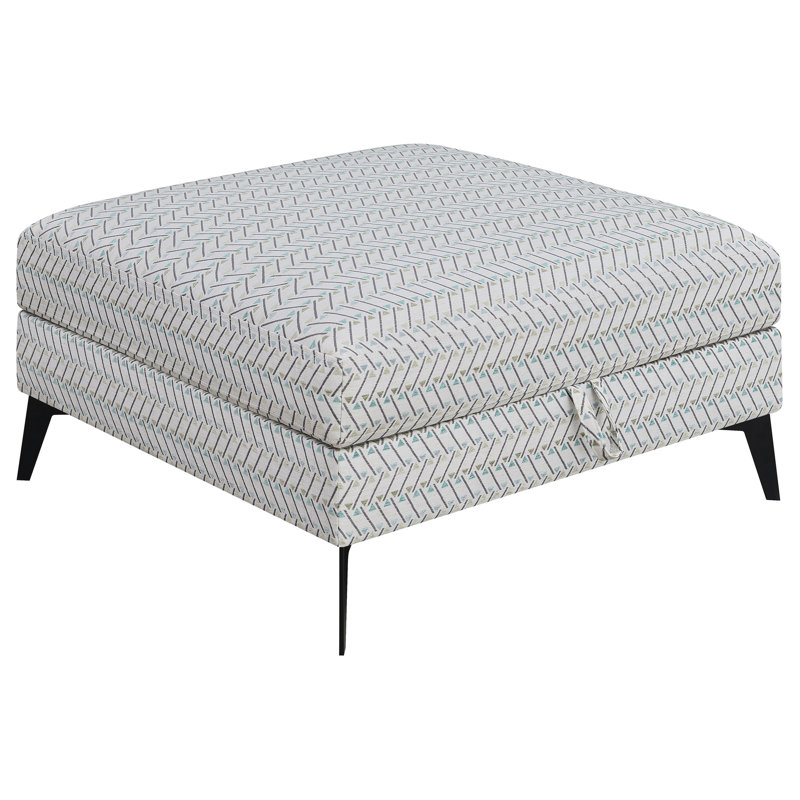 Rangement rembourré en gris et noir, pieds en métal profilés, compartiment dissimulé, bordure moderne pour décors intérieurs élégants et industriels