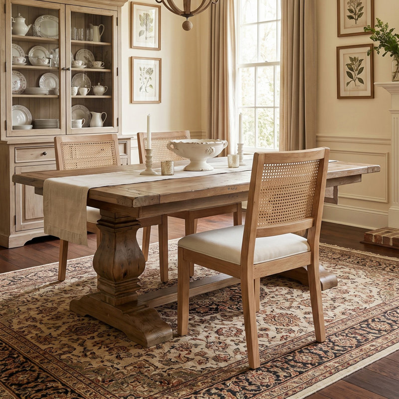 Ensemble de 2 chaises de salle à manger en rotin Farmhouse, Beige