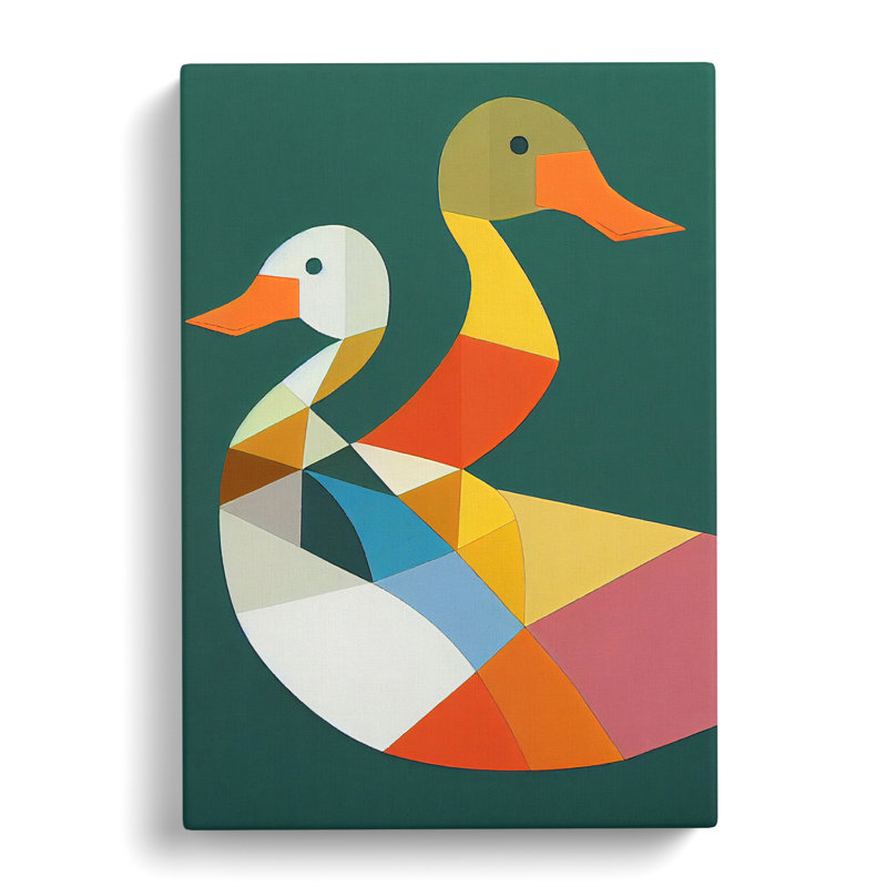 Dmitry Duck Cubism - Wrapped Canvas, 50cm H x 35cm W x 3cm D