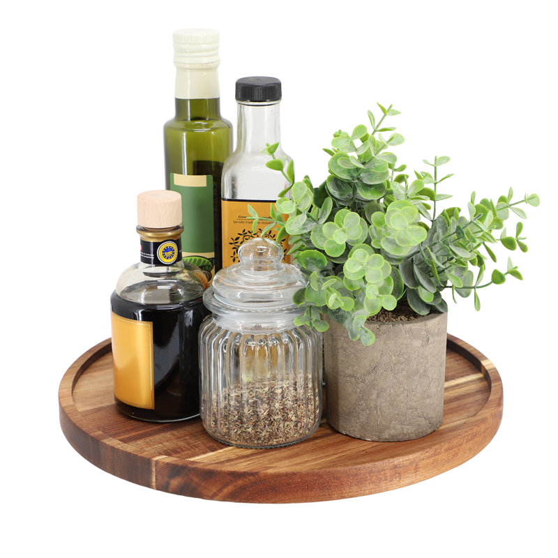  Plateau paresseux en bois d'acacia, H 1,5 po x L 12 po x l 12 po