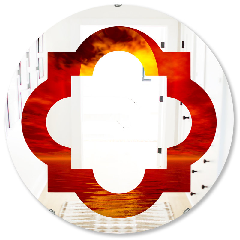 Miroir mural éclectique quadrilobe, H 31,5 po x l po