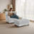 Ermia Modern Faux Fur Chaise Lounge Chair with Movable Ottoman and Pillow-111718444