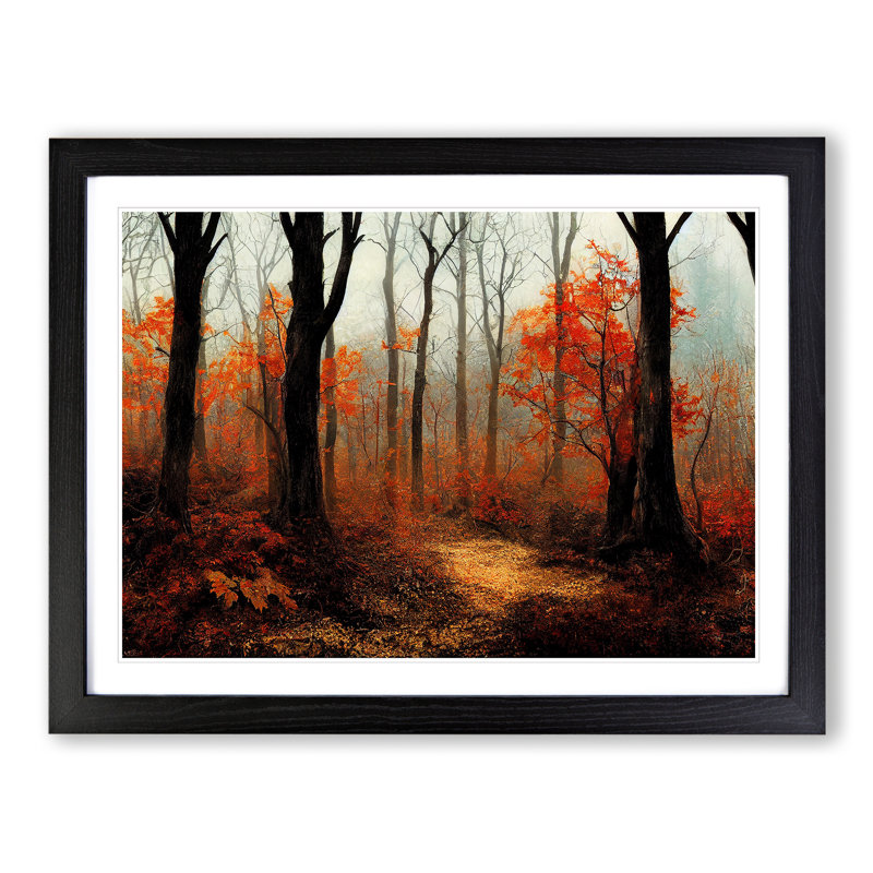Magnetic Autumn Forest - Framed Print, Black, 34cm H x 46cm W x 2cm D