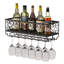 Koehl 12 Bottle Wall Mounted Wine Bottle & Glass Rack in Black