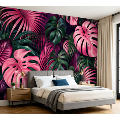 Papier peint adhésif auto-adhésif à motif de feuilles de palmier tropicales Monstera Tropical