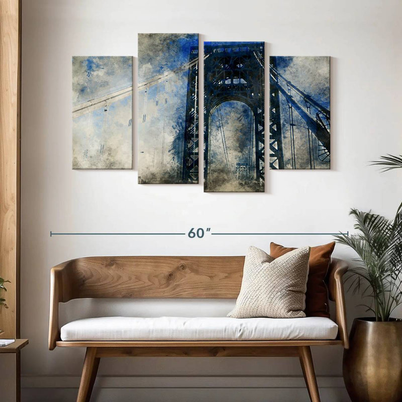 Lilie Abstract Bridge, 32" H x 52" W