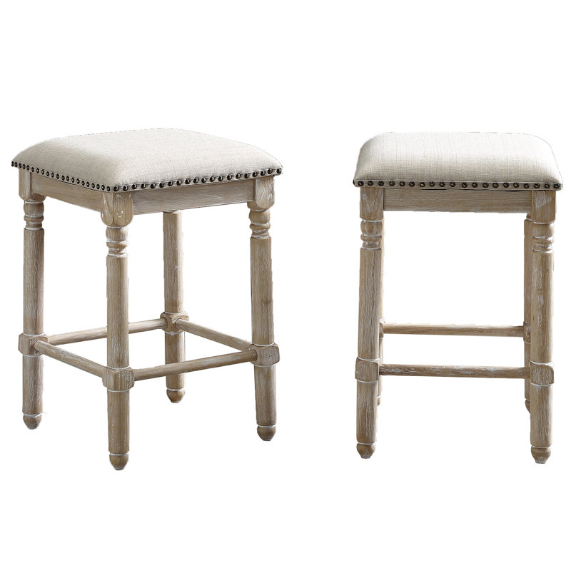 Tabourets en bois brun clair, tabouret de comptoir à siège rectangulaire ergonomique pratique