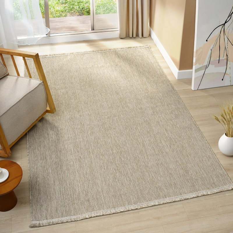 Tapis à franges Modern Farmhouse, Rectangulaire 8 pi x 10 pi