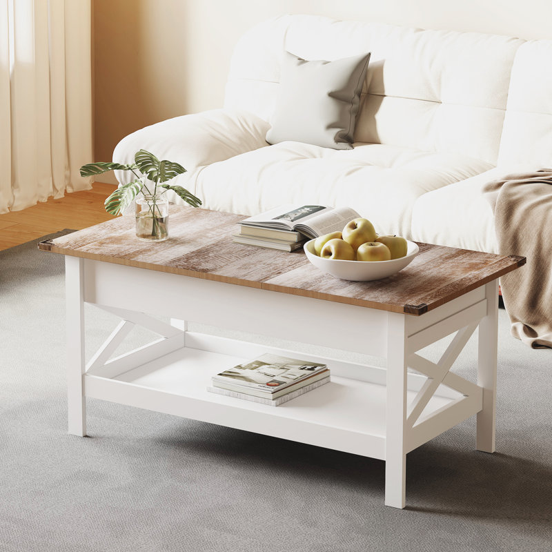 Lift Top Coffee Table With Storage, Natural