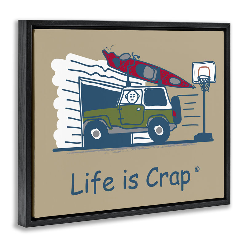 «Kayak and Garage Floater Canvas» par LIC, H 25 po x l 31 po, Cadre flottant noir de jais