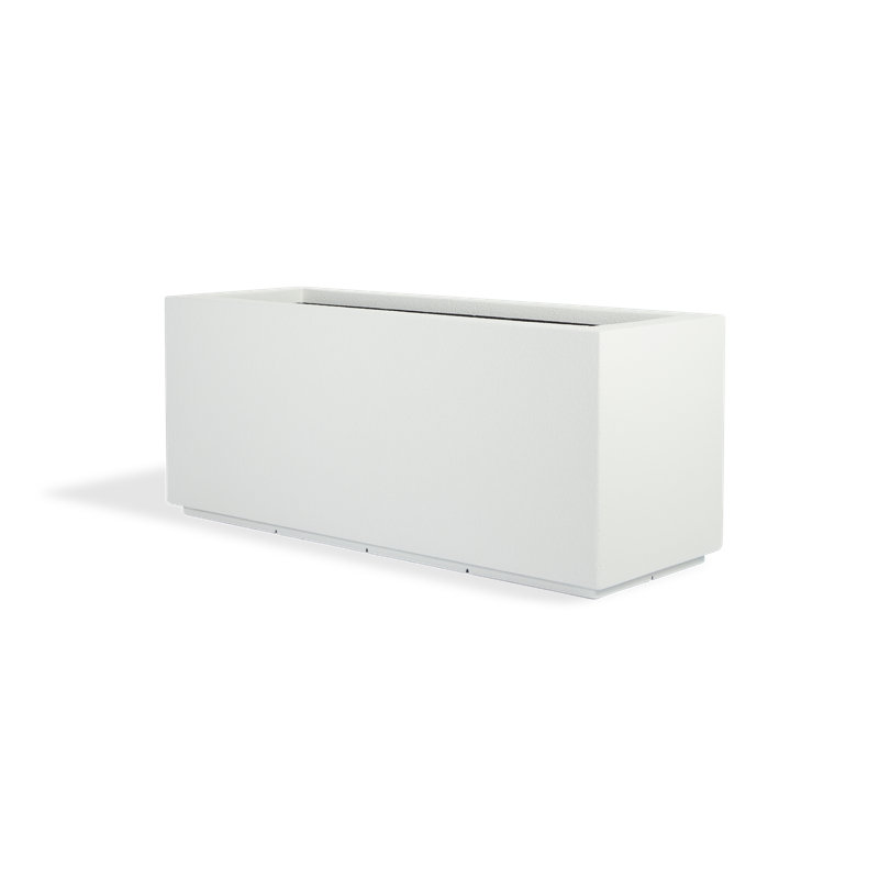 Milan Tall Polymer Box, White, 19" H x 46" W x 17" D