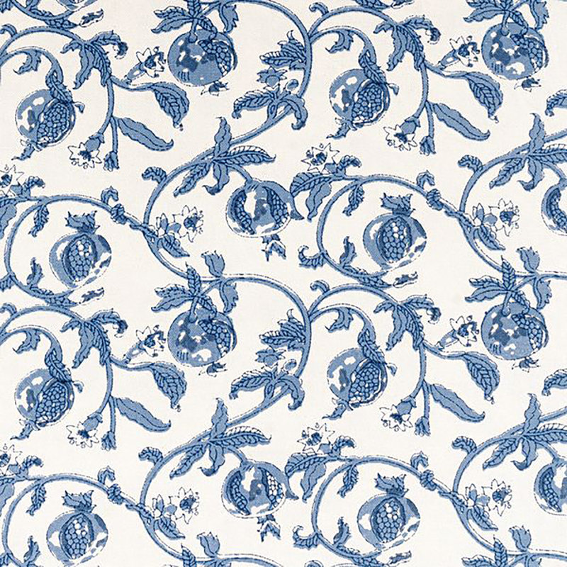Granada Cornflower Blue Handmade Floral Table Runnner, 90" L x 16" W, Blue