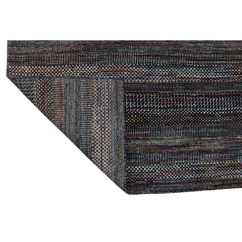 Area Rug in Black/Gray/Navy, Rectangle 4' x 6'