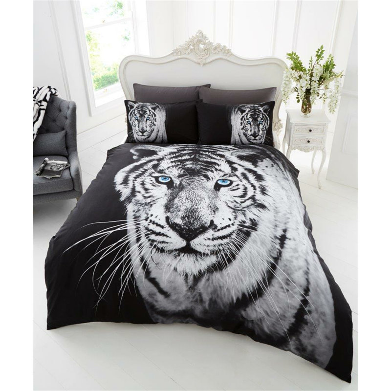 Tiger 3D Wildlife Duvet Cover Set with Pillowcases, Kingsize - 2 Standard Pillowcases