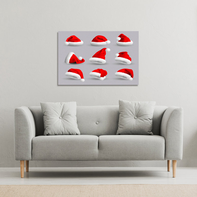 Christmas Objects Laid Out - Wrapped Canvas Print, 46cm H x 46cm W