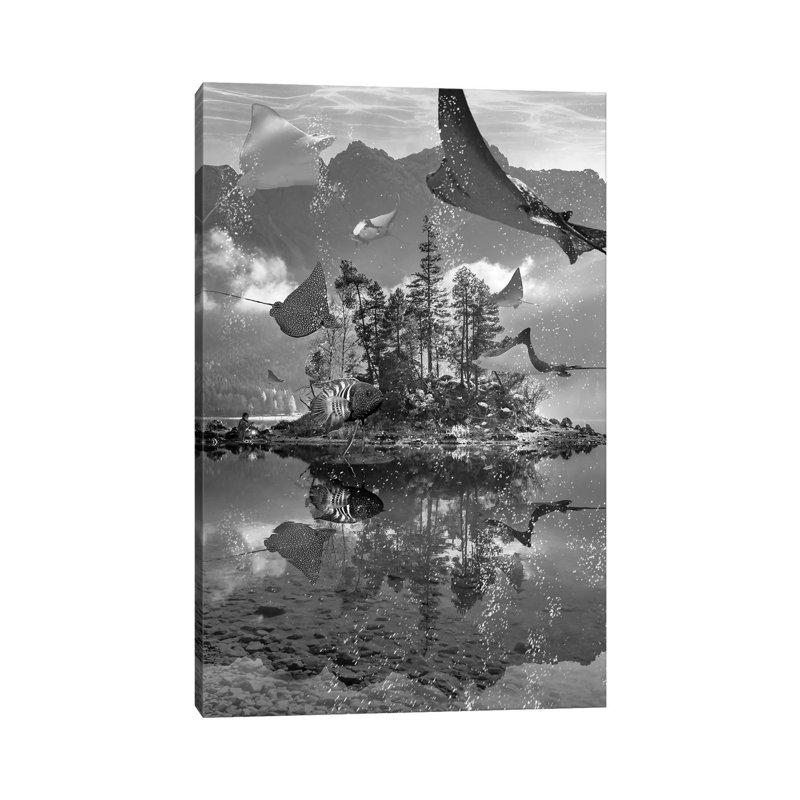 Rays Lake 1 Piece Wrapped Canvas Wall Art, 20.32 cm H x 30.48 cm W