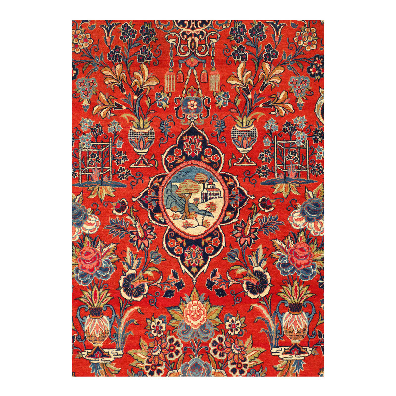 One-of-a-Kind 4'5'' X 7' 1910s Wool Area Rug in