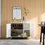Buffet blanc pour salon et salle à manger avec 3 portes, tablettes amovibles et options de rangement