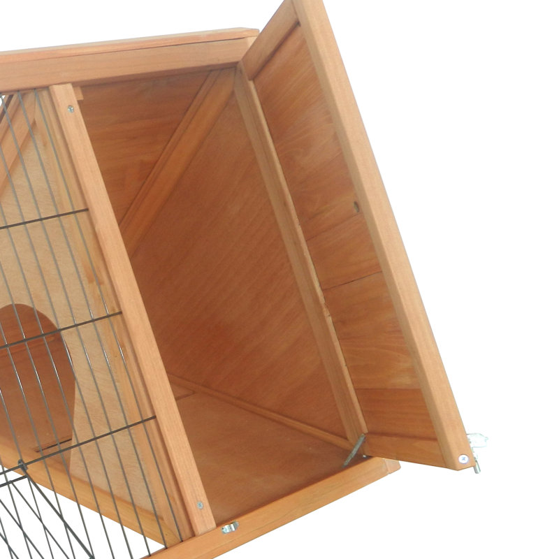 Petit animal en bois 46 po x 24 po avec fil extérieur et fil de ventilation en jaune - Portable compact pour cage d'extérieur