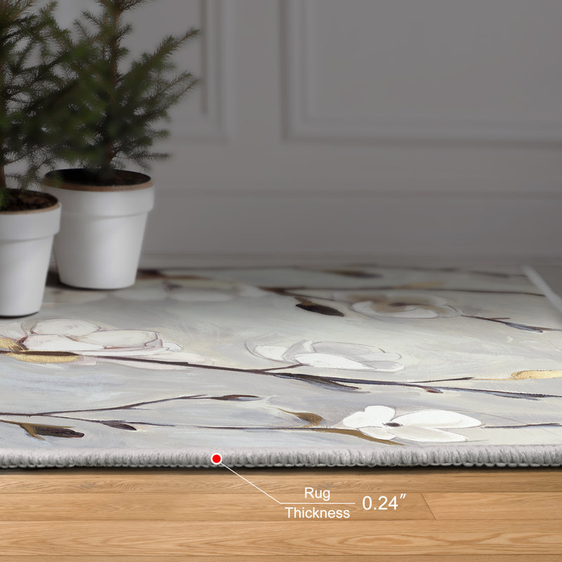 Rectangle Divyan Area Rug with Non-Slip Backing