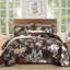 Ensemble de courtepointe 3 pièces à motif floral en microfibre pour chambre à coucher pour utilisation toute saison-122910319-122910321