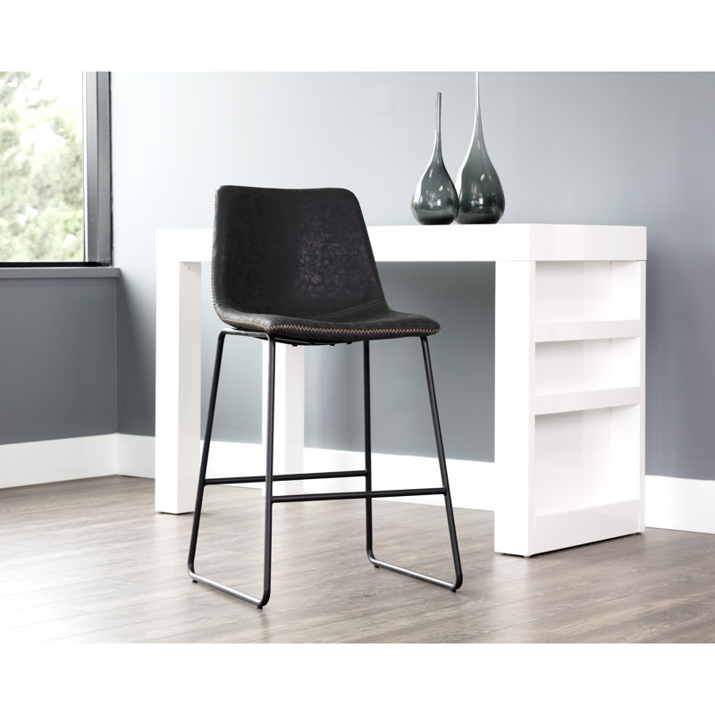 Upholstered Stool with Metal Frame, Counter Stool (26" Seat Height)