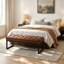 Banc d'entrée vintage capitonné de 120 cm (47,2 pouces), banc de lit en métal en forme de U avec décoration cloutée-1423720836