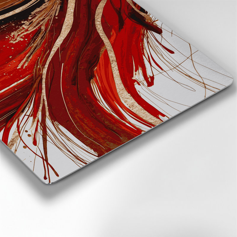 «Lyrical Abstraction 1», art mural en métal brun, H 8 po x l 8 po