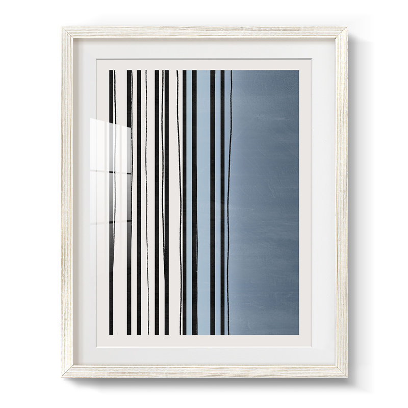 Abstracto Azul I - impression encadrée, H 25,5 po x l 17,5 po, Blanc