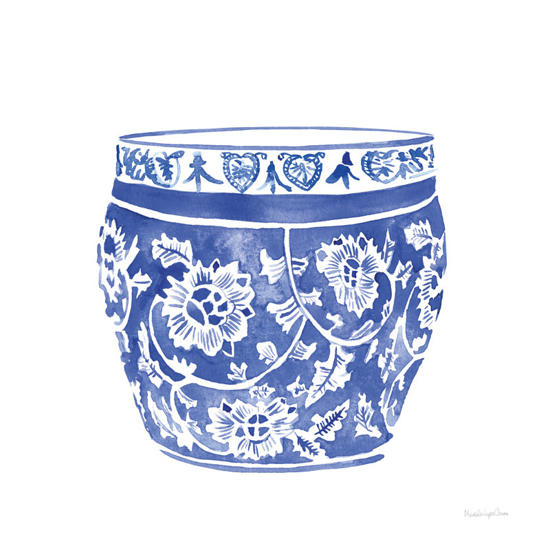 Chinoiserie Vase IV - Wrapped Canvas Print, 91cm H x 61cm W