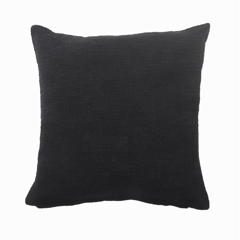 Black and White Tufted Diamond Geometric Throw Pillow, 20" x 20"
