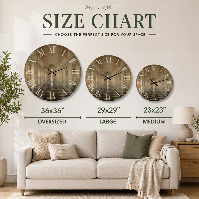Grande horloge murale en bois paysage, Grand