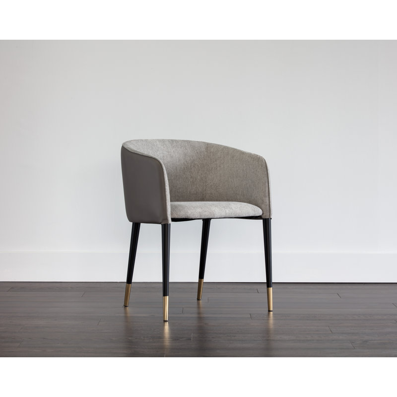 Ikon Barrel Chair, Gray Faux Leather