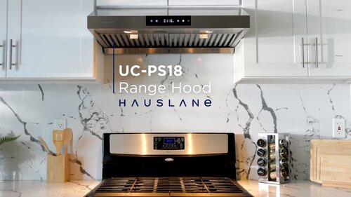 Hauslane, Hotte de cuisine série Chef C190 30 Slim Under Cabinet  Extracteur de cuisine, Hotte électrique moderne en acier inoxydable, Ventilateur d'extraction à 3 vitesses, lumières à incandescence