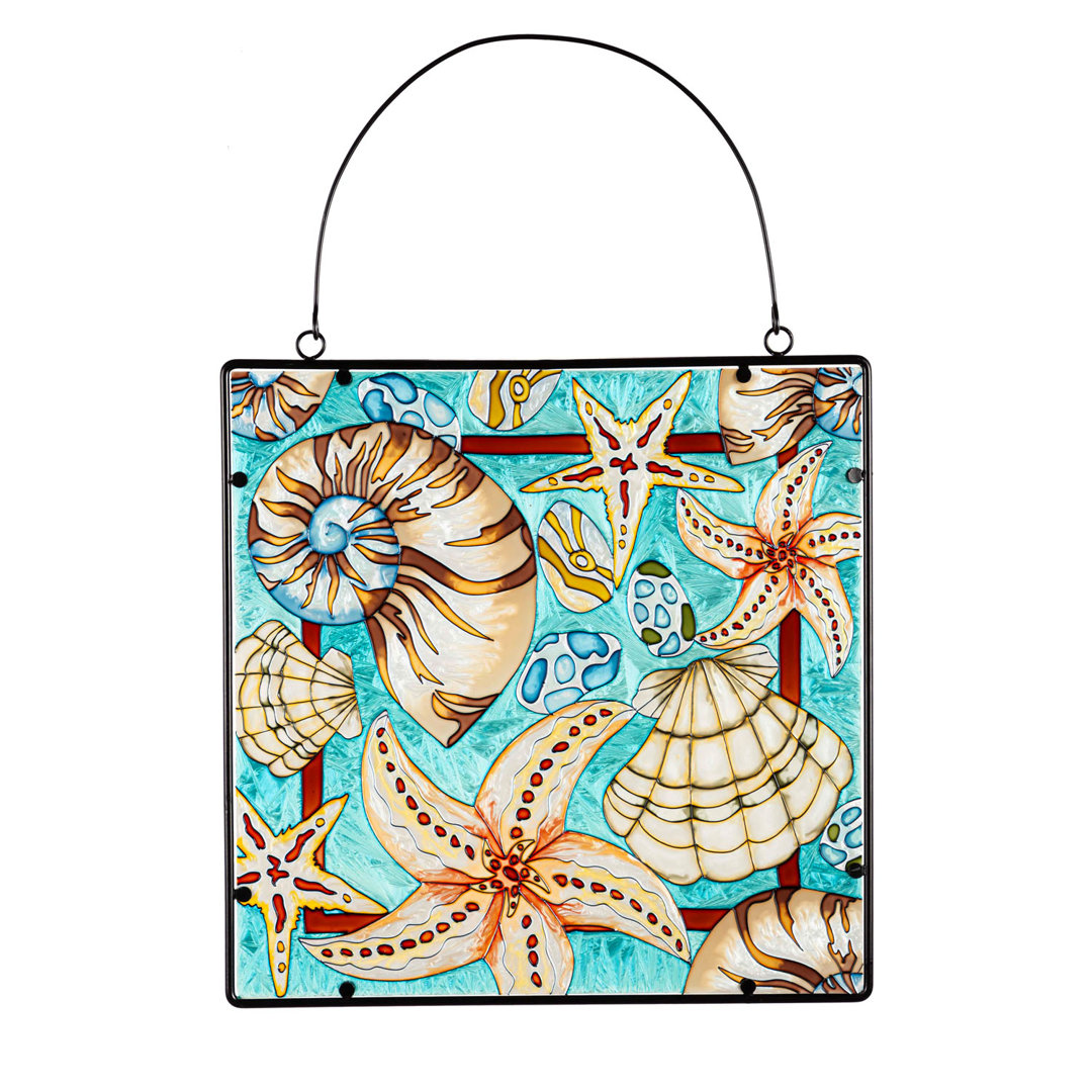 16 in. x 16 in. Coast Stained Glass Wall Art Rosecliff Heights