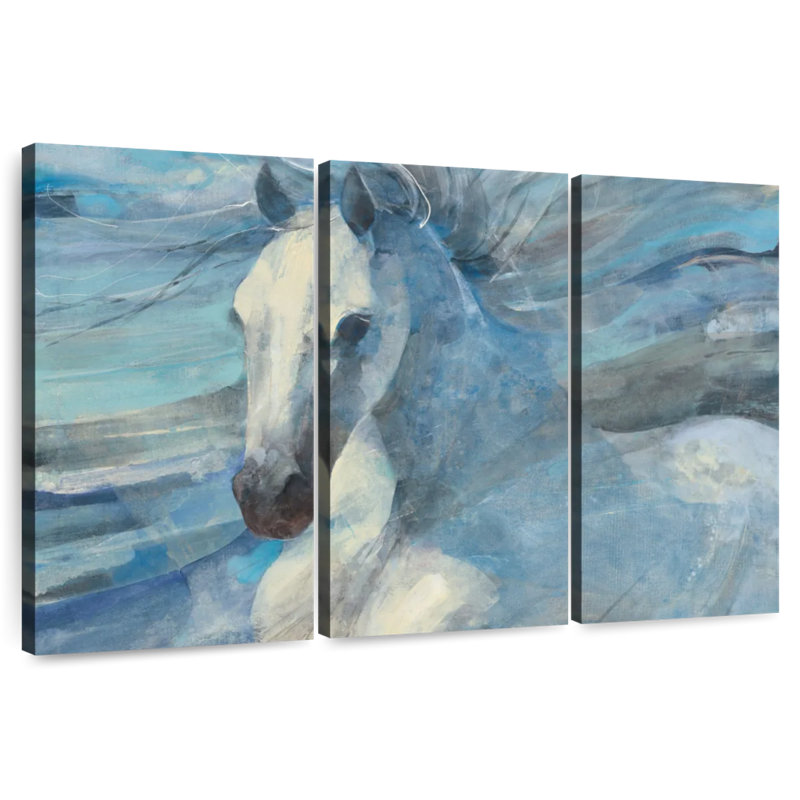 Illustration d'un cheval blanc, H 42 po x l 65 po