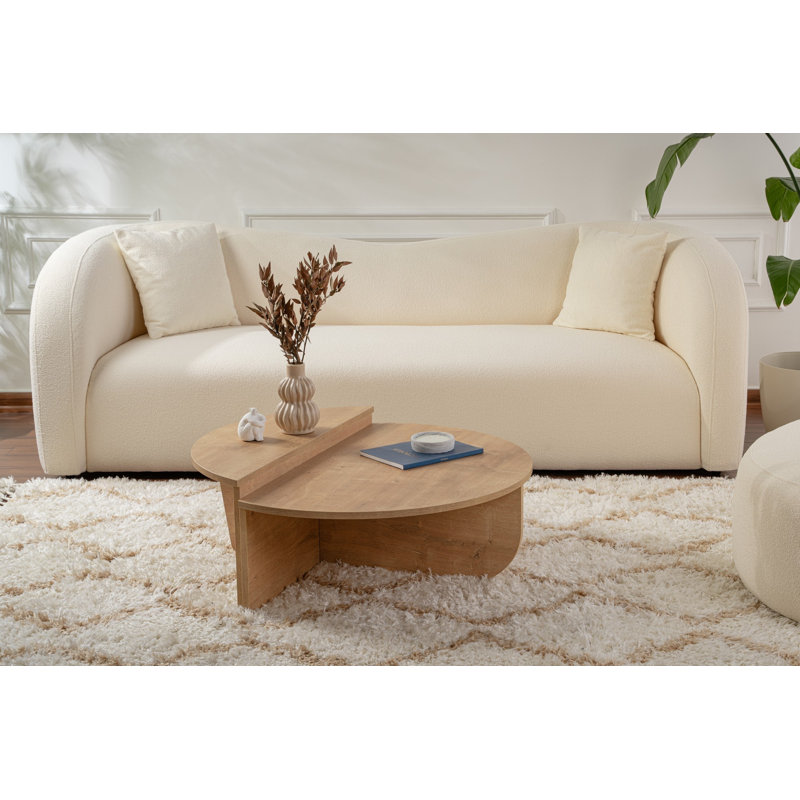 Modern Coffee Table Set (2 Pieces), Honey Oak, 35.4 x 11.8 x 23.6 inches & 33.5 x 13.8 x 19.7 inches | 100% Melamine Coated Particle Board, Thickness: 0.7 inches | Stylish & Functional for Living Room Decor