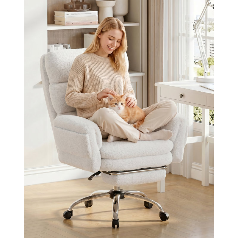 Ergonomic Office Chair, Big and Tall High Back Computer Executive Desk Chair with Foot Rest, Adjustable Headrest, Storage Flip-Up Armrests, Wide Seat Cross Legged, Tilt Lock
