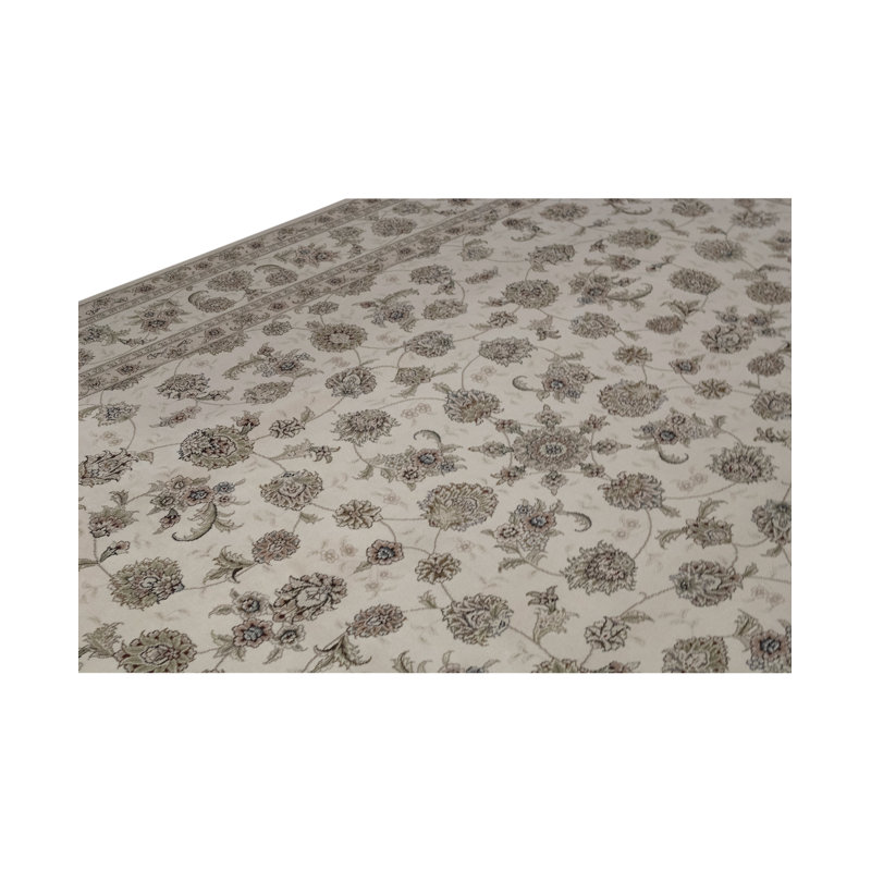 Hand-Knotted High-Quality Ivory Area Rug