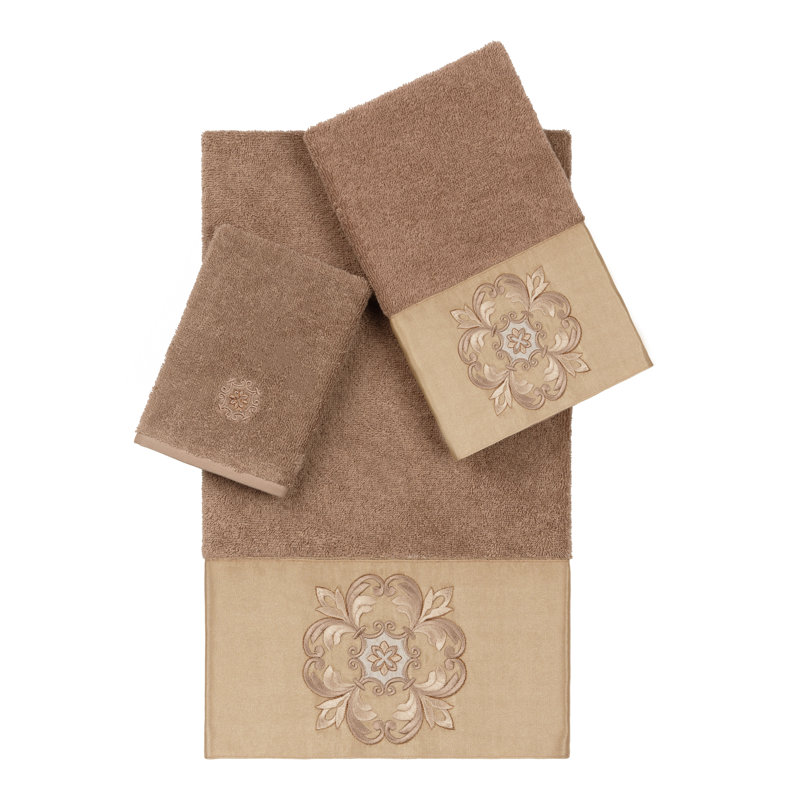 Ensemble de serviettes 3 pièces ALYSSA 100% coton turc Alyssa, Latte