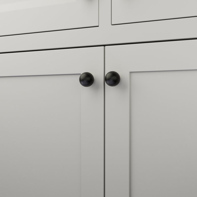 Heritage Rounds Harmony - bouton d'armoire de 1-1 / 16 po de diamètre noir mat - Quincaillerie contemporaine pour tiroirs et armoires