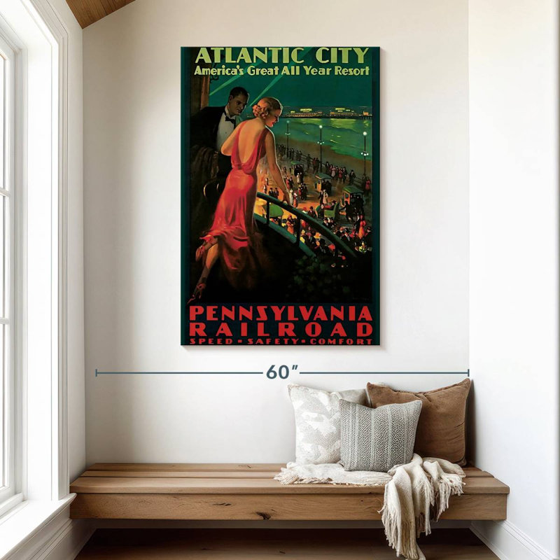 Senne Travel Rail Atlantic City, 48" H x 32" W