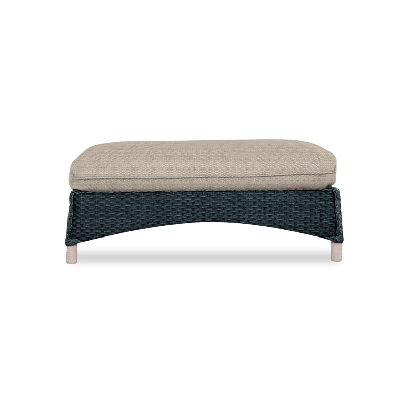Mandalay Outdoor Ottoman, Beach Natural, Hickory