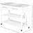 Kitchen Island with Stainless Steel Top, Open Shelves, Drawers, Gray