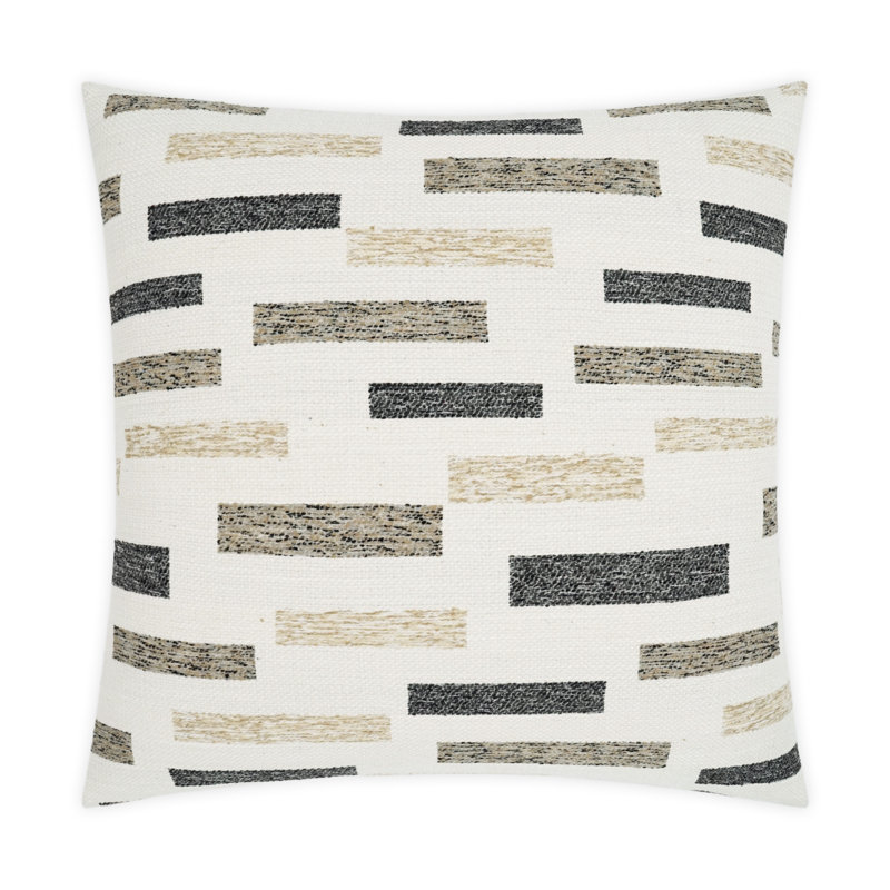 Coussin décoratif extérieur Blockweave, Naturel, Carré 22 po