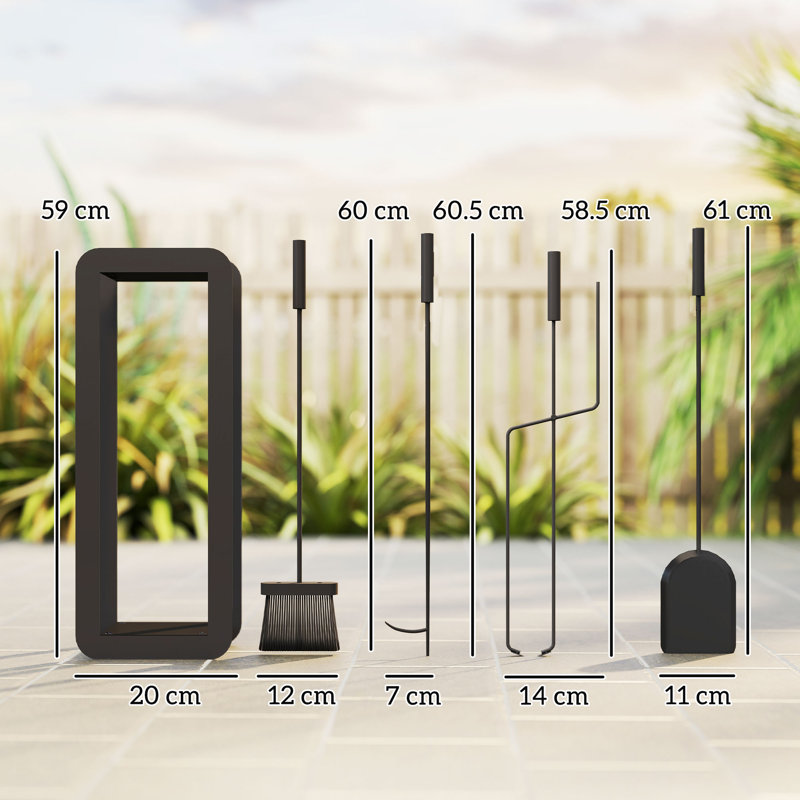 Metal Fireplace Tool Set