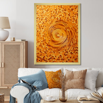 «Abstract Orange Swirl Collages I», art mural abstrait