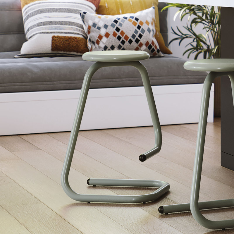 Tabouret en métal Paperclip70, Vert sauge